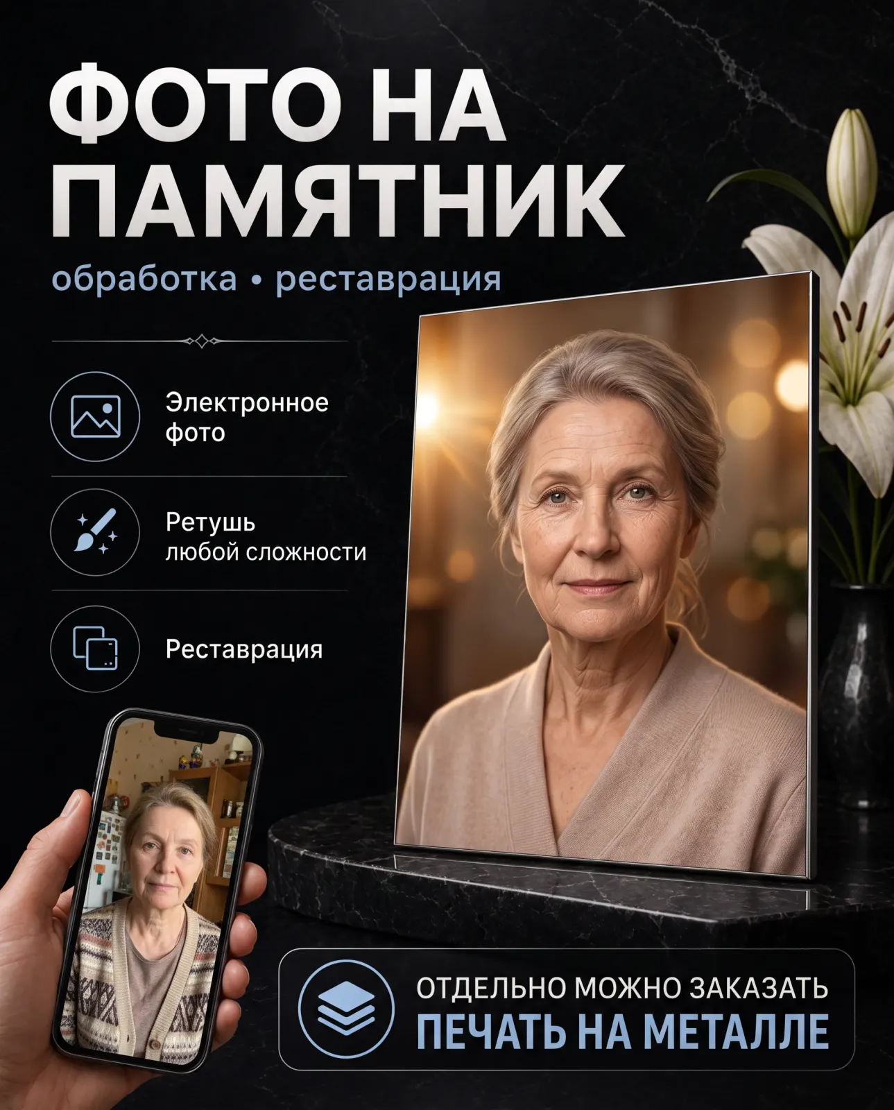 Подготовка фото для фотокерамики на памятник — пример 2
